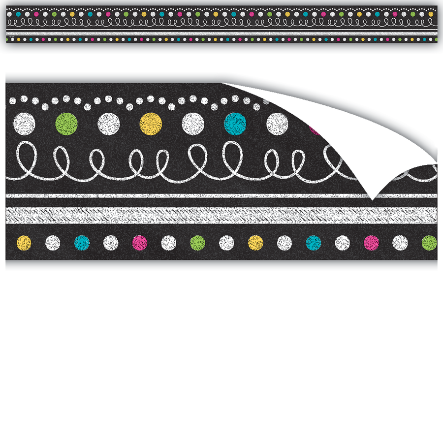 Clingy Thingies Chalkboard Brights Straight Borders  (discontinued)