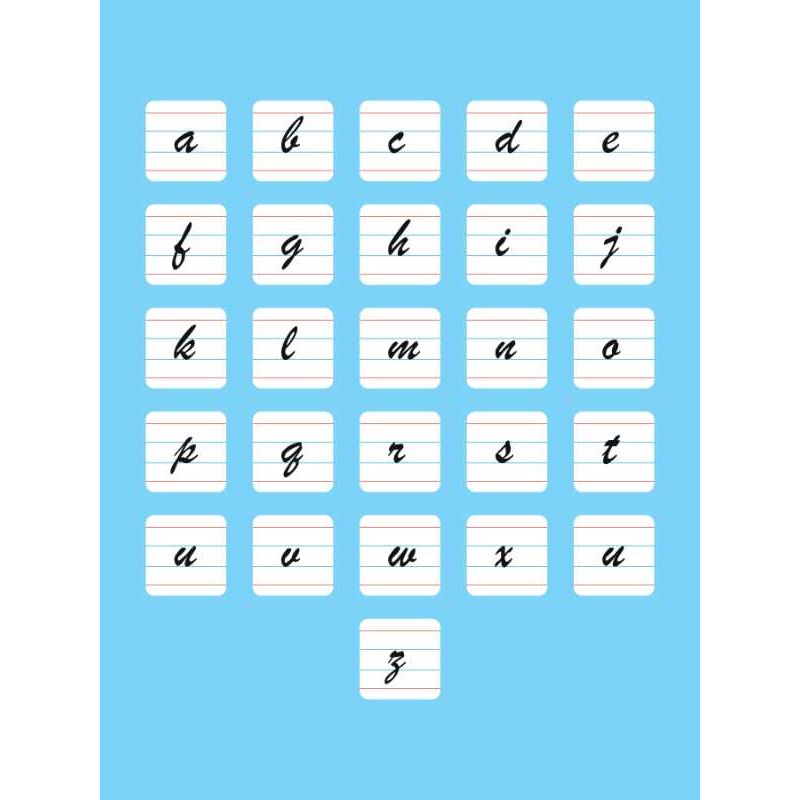 Cursive blue index card poster 18x24.