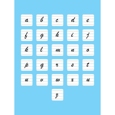 Cursive blue index card poster 18x24.