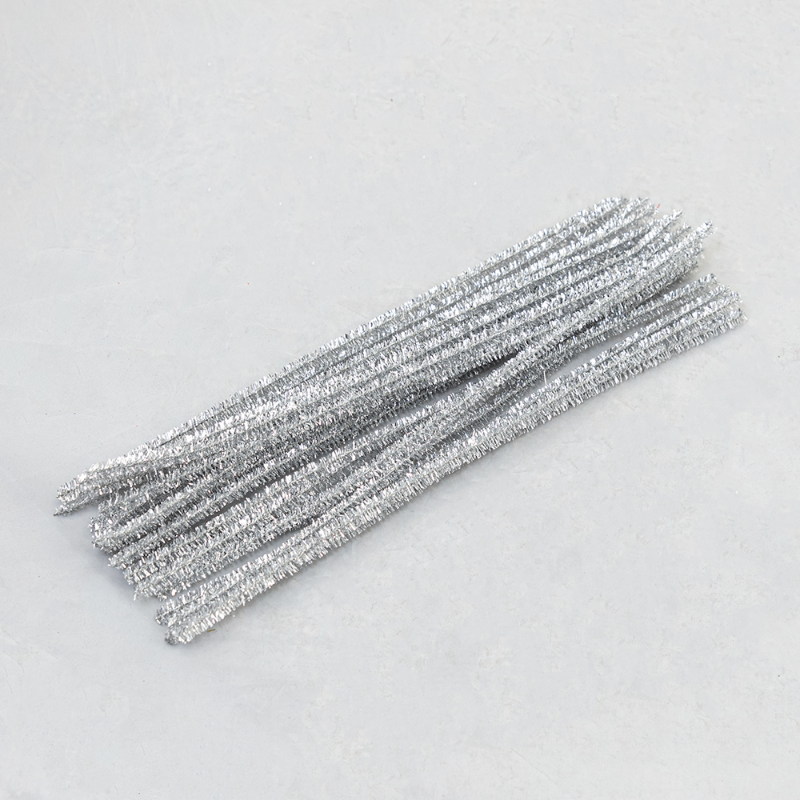 Chenille stems Silver 25/pk