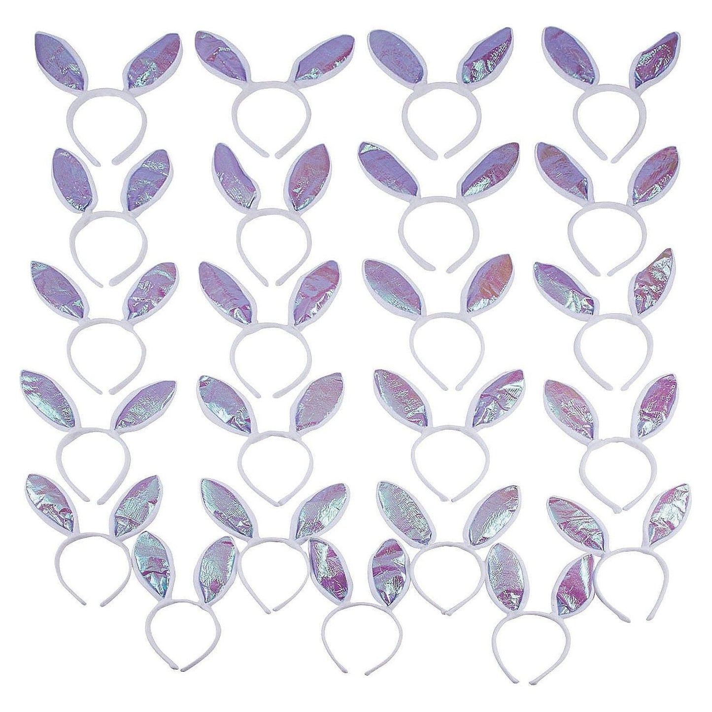 Bulk Iridescent Bunny Ears Headbands 50 Pc