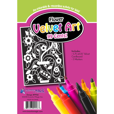 Flower Velvet Art 5.75" x 8.25" + markers 1 set