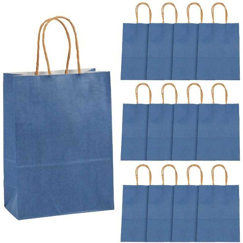Paper Gift Bags 12/pk 6 1/2" x 3 1/4" x 9"  (Blue)