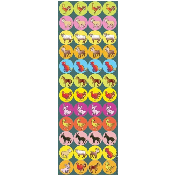 Animal Circle Stickers 0.5" 6 sheets/pk