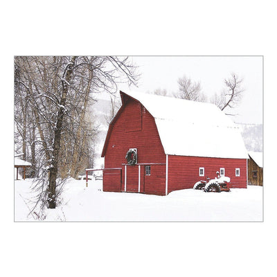 Winter Red Barn Backdrop, 9 ft. x 6 ft. -1 Pc.