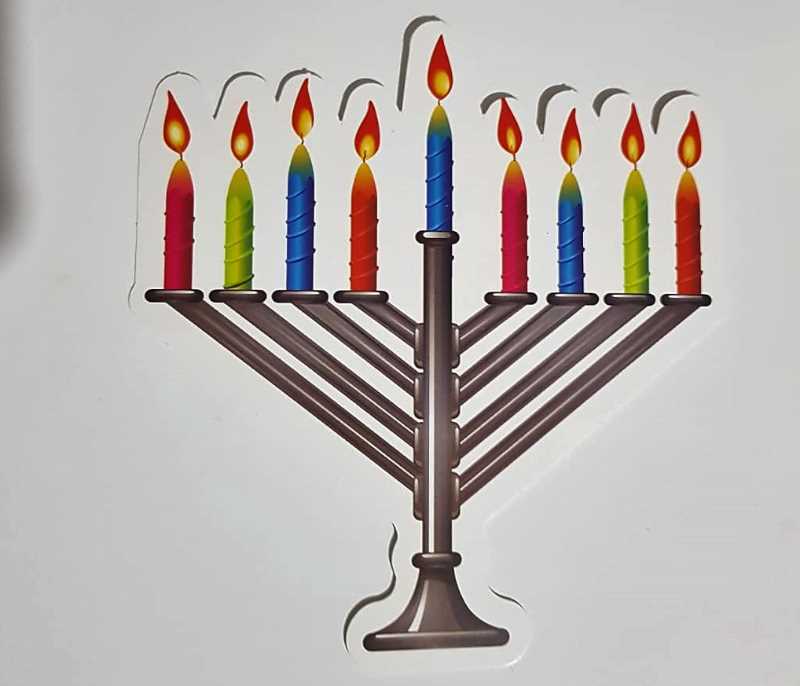 Large Menorah Cutout 5" 20/pk