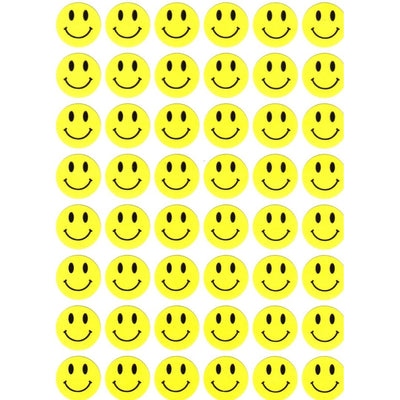 Yellow Smiley Stickers 3/4" (10 Sheets)