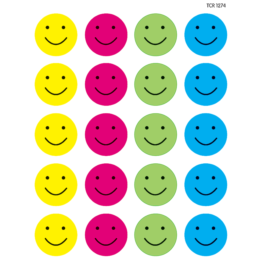 Happy Faces Stickers 1" 120/pk
