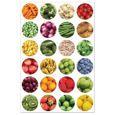 Fruits & Veggies Stickers 1" (20 Sheets)