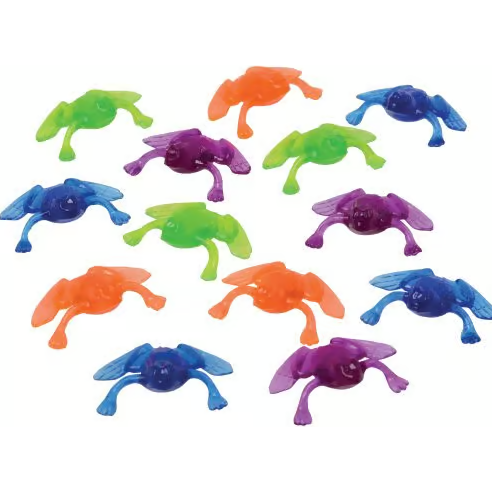 Neon Transparent Frogs 1" 72/Pk