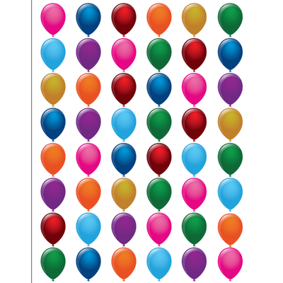 Metallic Balloon Stickers 3/4" 19mm Color Print 10/pk
