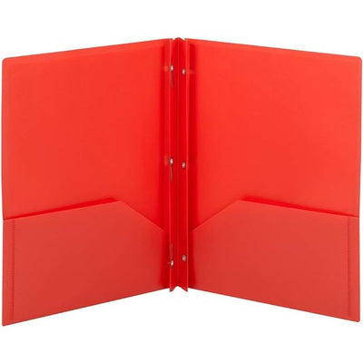 Poly Two Pocket Folder With Prongs Red 1/pc