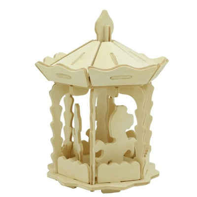 3D Wooden Puzzle: Merry-Go-Round