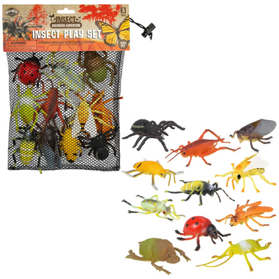 Insect Figures In Mesh Bag 24pc