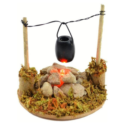 Miniature Garden Fire Pit With Cooking Pot 3.25"