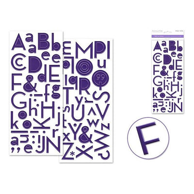 3D paper alphabet stickers (Gloss Puffy, Purple) 2 sheets (discontinued)