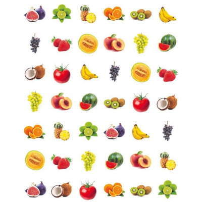 Assorted Fruit Stickers 3/4" 6 Sheets