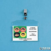 Plastic Clip Badge Holders 3 3/4" x 3" 25/pk