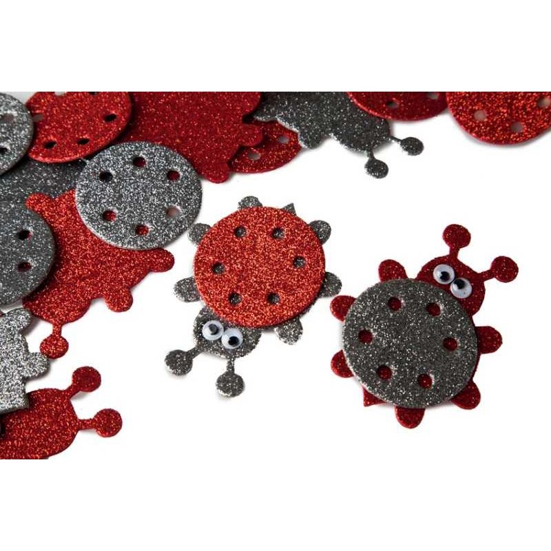 Lady Bug Sparkle Foam Shapes 2 3/4" x 2 1/4" 20/pk