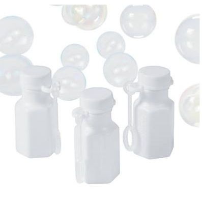 DIY White Mini Bubble Bottles - 48 Pc.