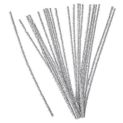 Tinsel Stems 6mm Silver 25/pk