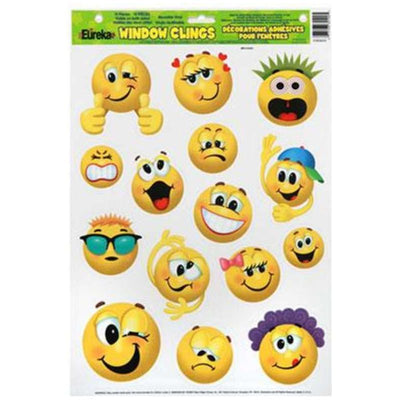 Emoticons Window Clings 12" x 17" 1pk