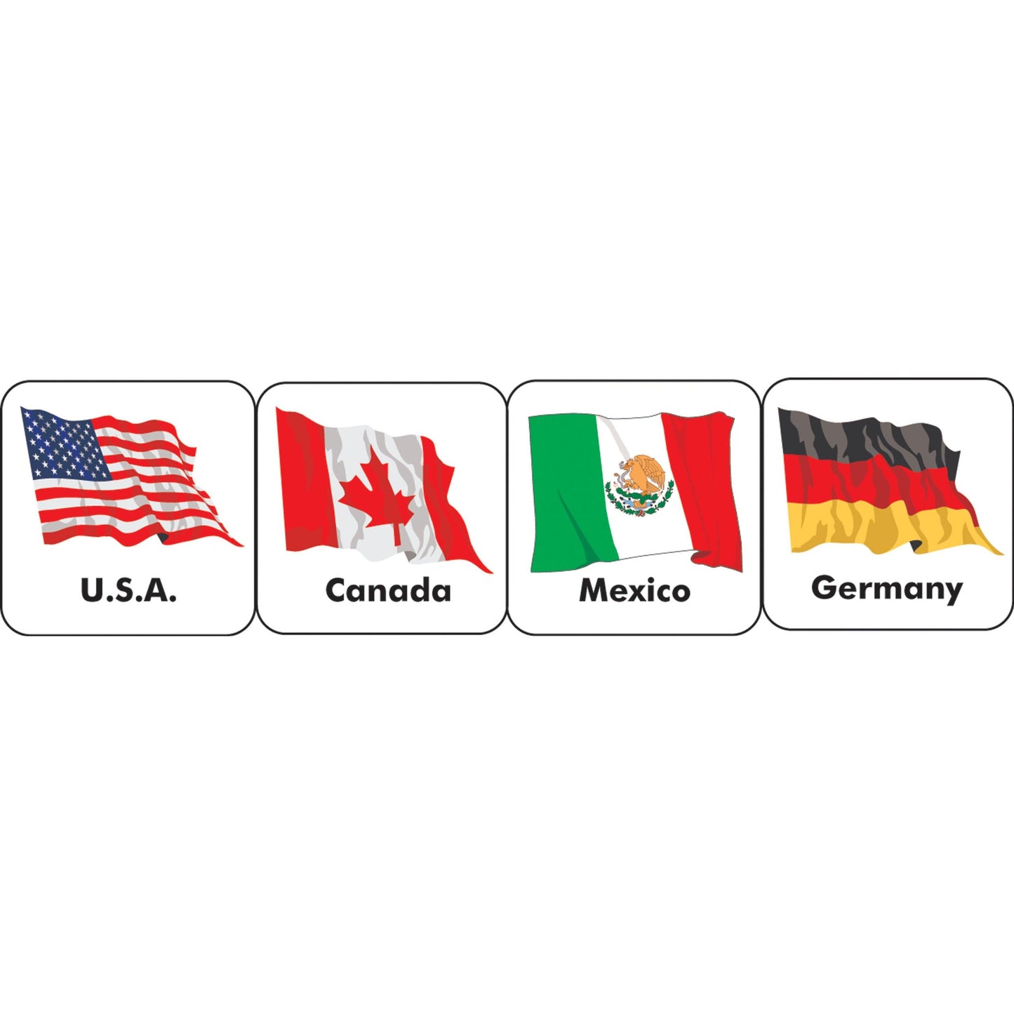 World Flags Stickers (20 Countries)