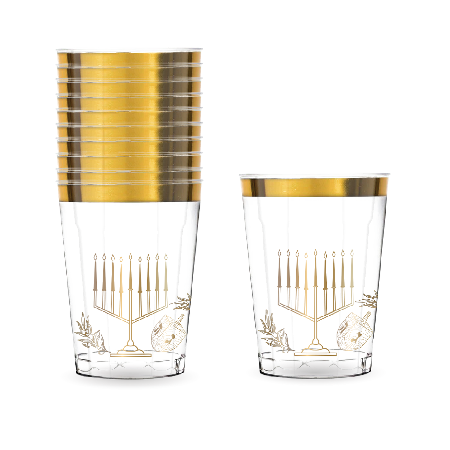 Hard Plastic Chanukah Cups White 9oz. 10/pk