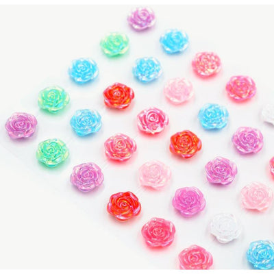 Adhesive Rhinestone Assorteed Color Roses 45/pk