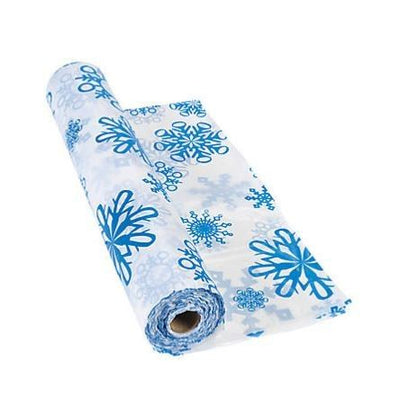 Plastic Snowflake Tablecloth Roll 40" x 100ft
