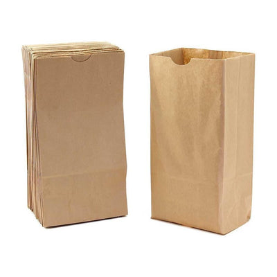 Gusseted Paper Bags (Large 6" X 3.5" X 11", Natural/ Kraft, 100)