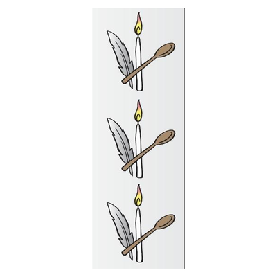 Pesach Bedikas Chometz Feather Candle Spoon Die-cut Stickers 6/pk