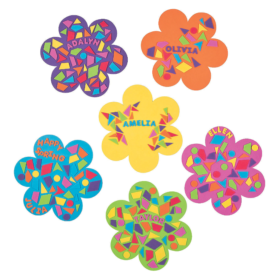 DIY Mosaic Flower Foam Kit 7" x 8" 24/pk