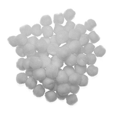 Pom Poms (White, 3/4", 100 Pack)