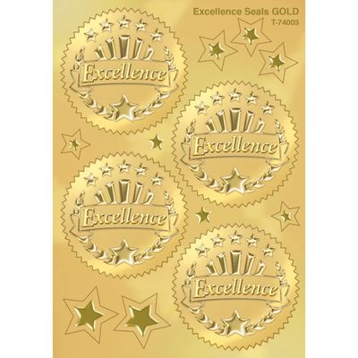 Award Excellence Seals Stickers Gold 2" 8/pk