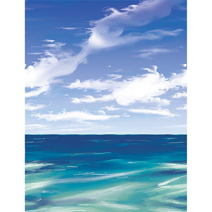 Vinyl Ocean Background 30 ft. x 4 ft.