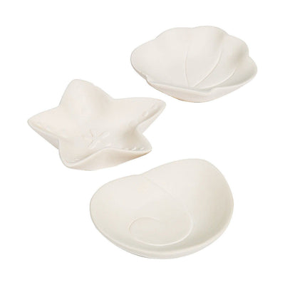 DIY Ceramic Sea Shell Mini Bowls, Assorted, 4" 12/pk