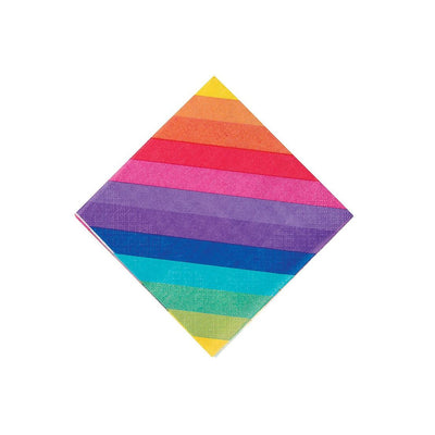 Paper Rainbow Beverage Napkins- 16 Pc.