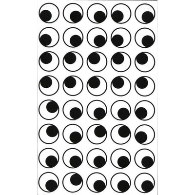 Stickers Eyes Black 3/4" (10 Sheets)