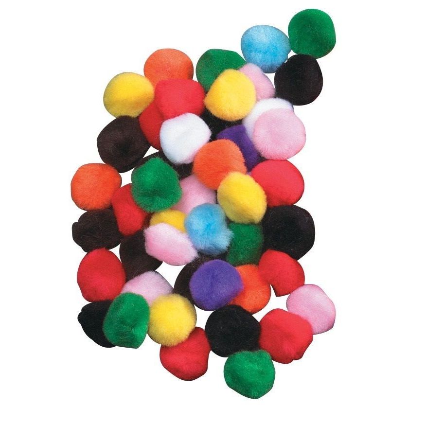 Pom Poms (Hot Pink, 3/4", 100 Pack)
