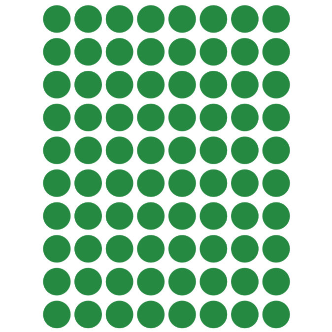 Color Coding Dot Stickers All 1/2" Green 13mm Color Print 32/pk