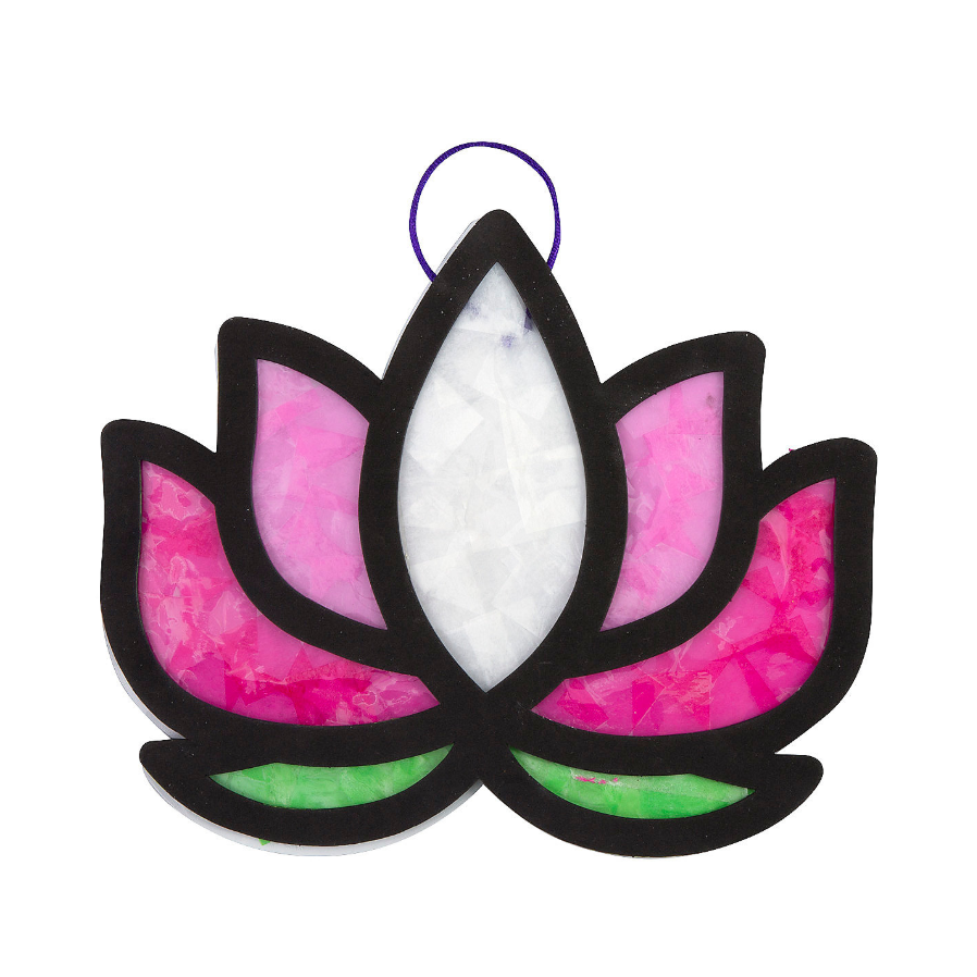 Pink, Green & White Lotus Flower Tissue Paper Craft Kit, 8" x 10" 12/pk