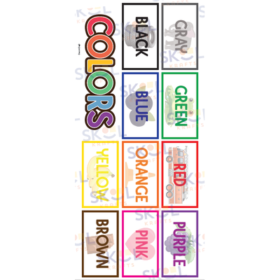 Colors With Pictures centerpieces Laminated (English) Not Die Cut