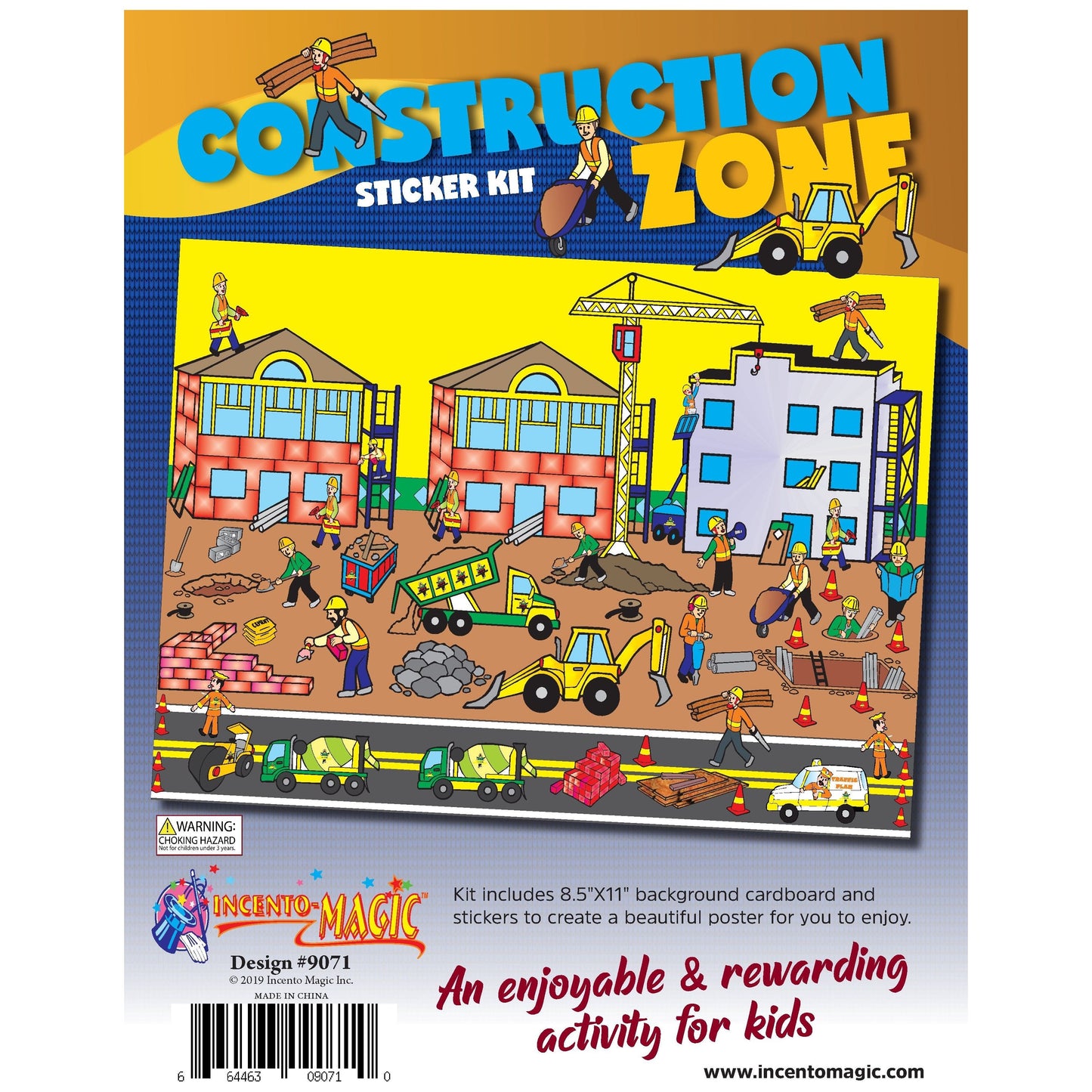 Construction Zone Sticker Kit 11.5″ x 17″ Cardboard 1 set