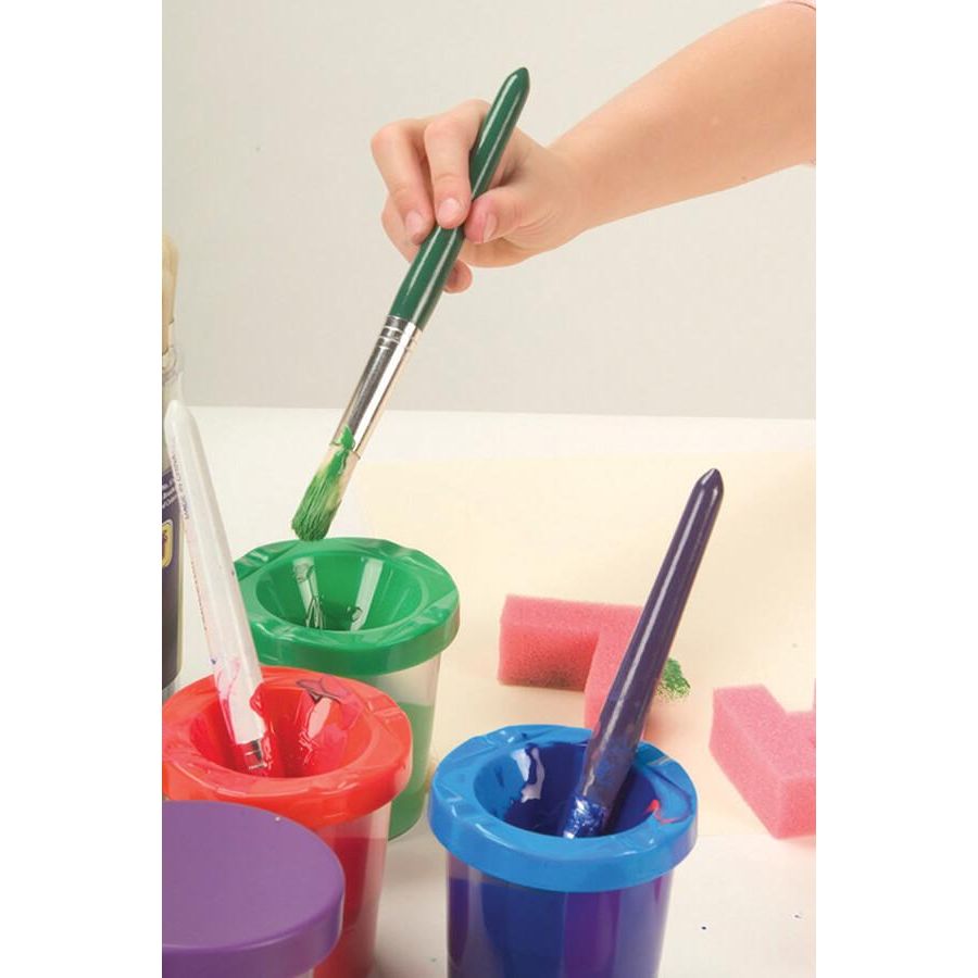 No-Spill Round Paint Cups with Colored Lids, 3" 10 Cups