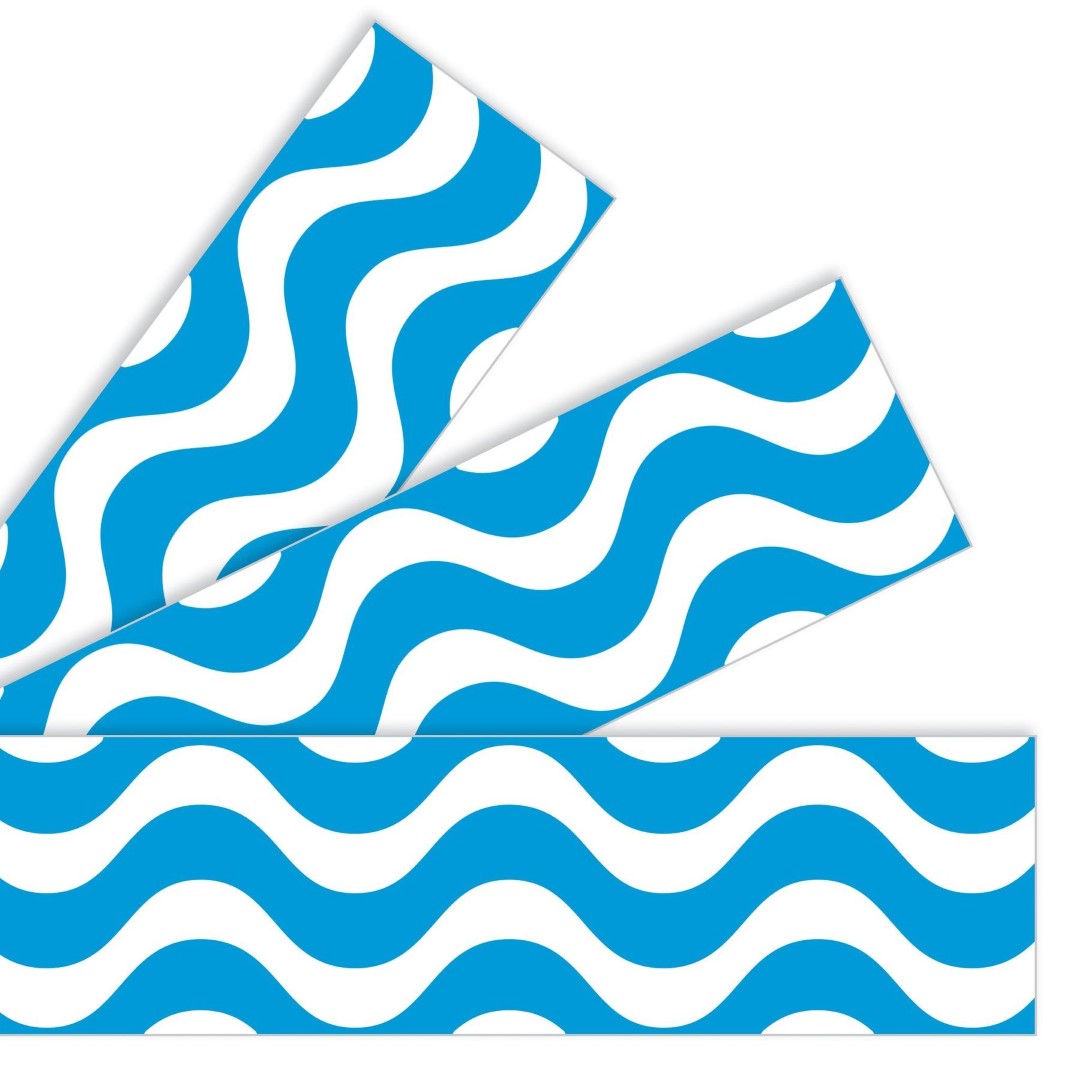 Wavy Blue Borders 2 3/4in x 35 3/4ft 12/pk