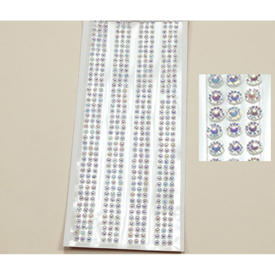 Adhesive Rhinestone Flower Ribbon Multi Color 5mm 504/pk