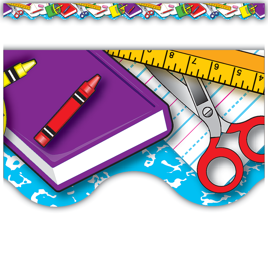 School Tools Scalloped Border Trim