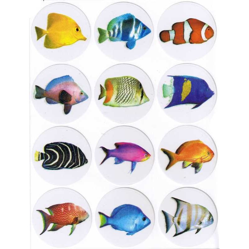 Fish Assortment Stickers 1 1/4" (10 Sheets)