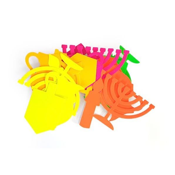 Chanukah Cutouts Asst colors 3" 24/pk